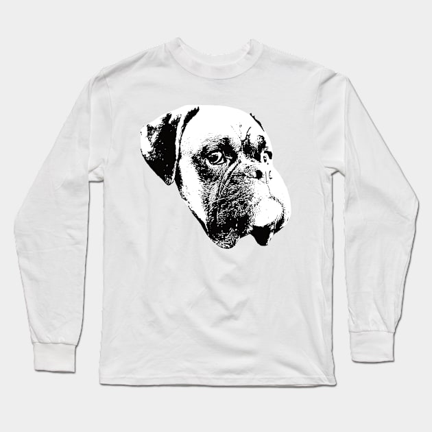 Boxer Dog Face Design - A Boxer Christmas Gift Long Sleeve T-Shirt by DoggyStyles